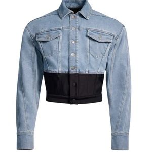Thierry MUGLER X H&M Men Waist Detail Cropped Denim Jacket - Limited Edition